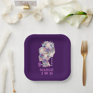 Assiettes En Carton Journée internationale de la femme violette 2025