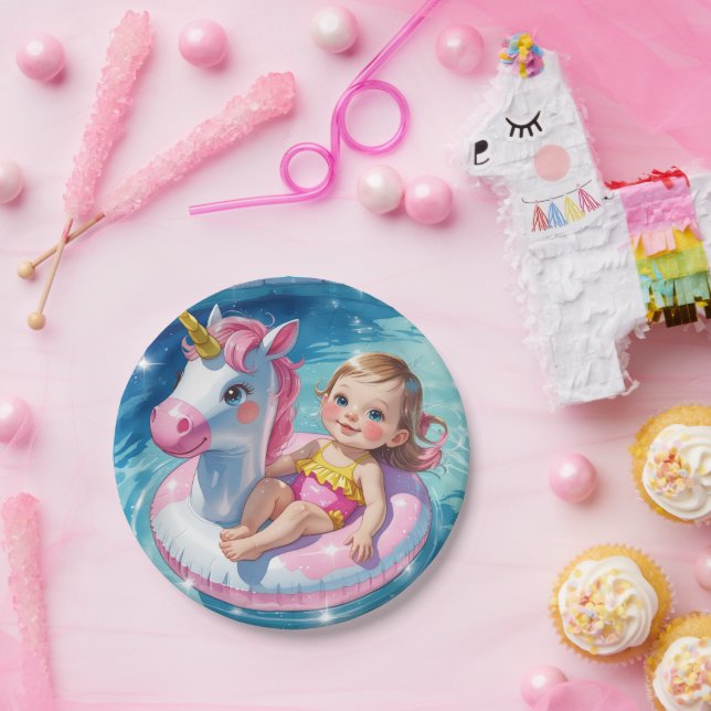 Assiettes En Carton Journées de piscine (Fête)
