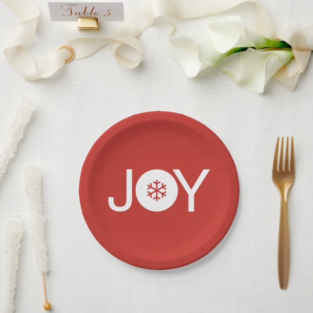 Assiettes En Carton Joy Plaque en papier rouge (Mariage)