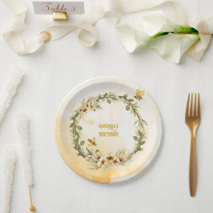 Assiettes En Carton Joyeuse fête d'anniversaire de l'apiculture