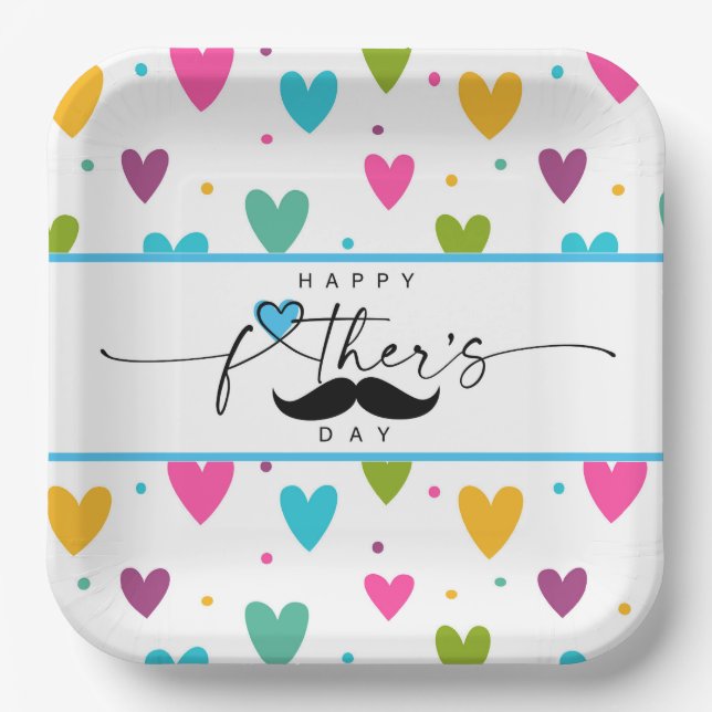 Assiettes En Carton Joyeuse Fête des Pères (Recto)