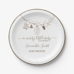 Assiettes En Carton Joyeuse Petite Fête de Noël Bébé d'Hiver