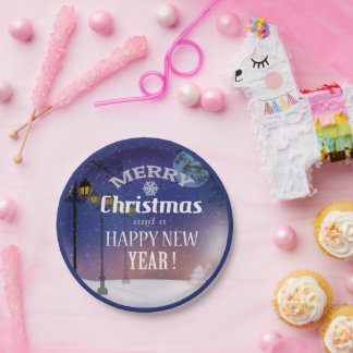 Assiettes En Carton Joyeuse plaque de fête de Noël