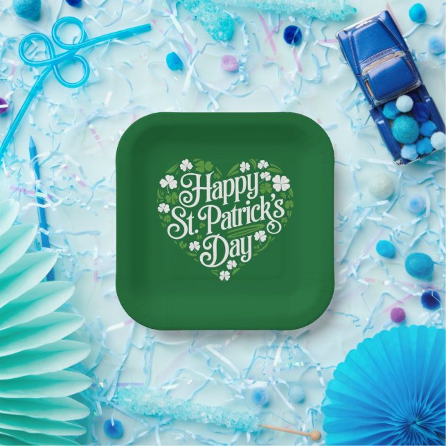 Assiettes En Carton Joyeuse Saint-Patrick  (Fête)