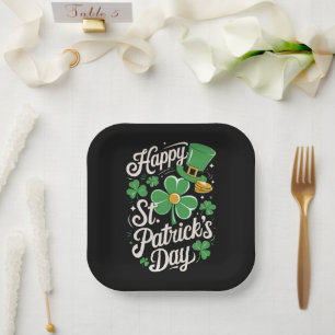 Assiettes En Carton Joyeuse Saint-Patrick Patrimoine Irlandais St Patt
