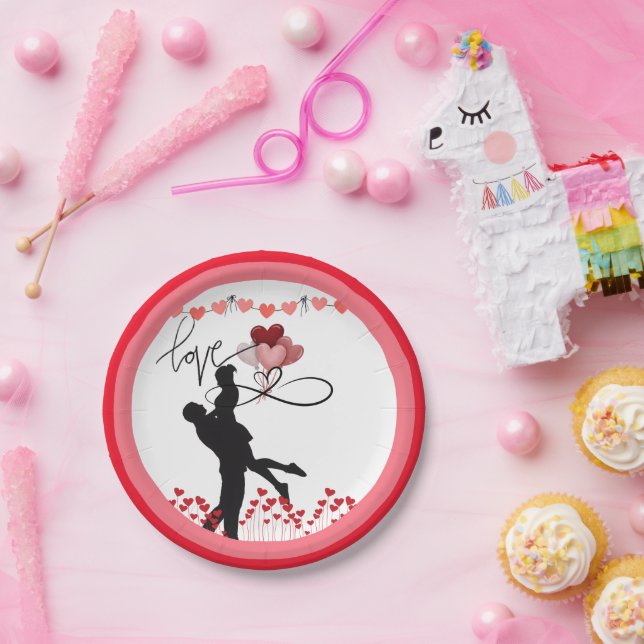 Assiettes En Carton Joyeuse Saint-Valentin (Fête)