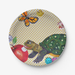Assiettes En Carton Joyeuse Tortue Fournitures de fête pour enfants Sh