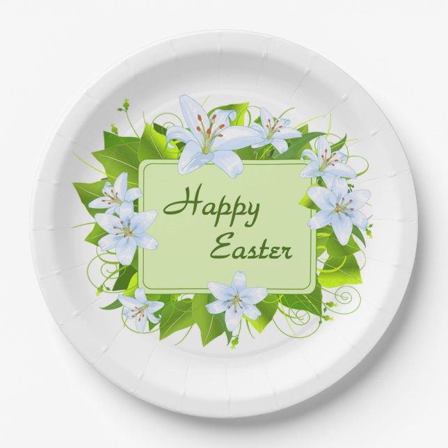 Assiettes En Carton Joyeuses Pâques (Devant)