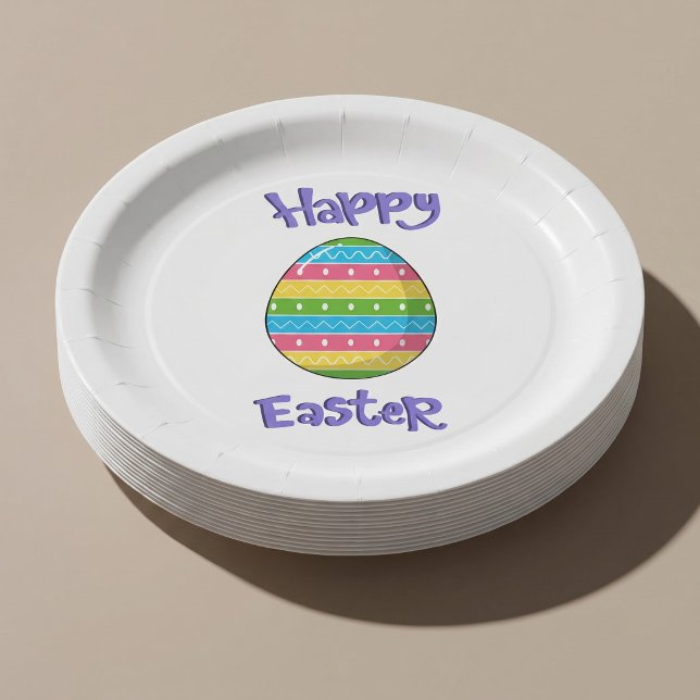 Assiettes En Carton Joyeuses Pâques avec œuf (Créateur téléchargé)