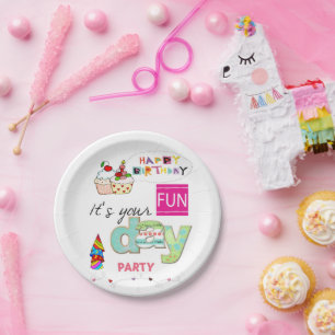 Assiettes En Carton Joyeuses Plaques de papier d'anniversaire FUN Cupc