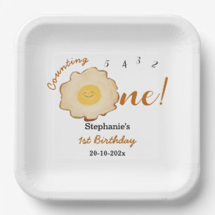 Assiettes En Carton Joyeux 1er anniversaire Œuf Frit Mignon