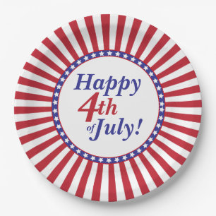Assiettes En Carton Joyeux 4 juillet étoiles et rayures