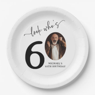 Assiettes En Carton Joyeux 60 ans ! Photo Moderne 60e Anniversaire