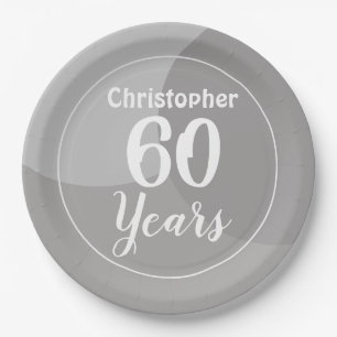Assiettes En Carton Joyeux 60e anniversaire Plaque papier