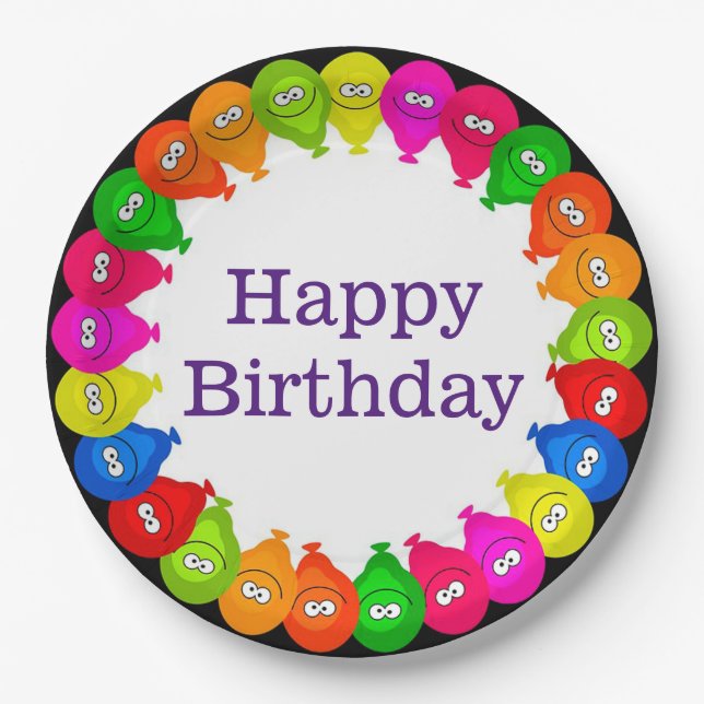 Assiettes En Carton Joyeux anniversaire (Devant)