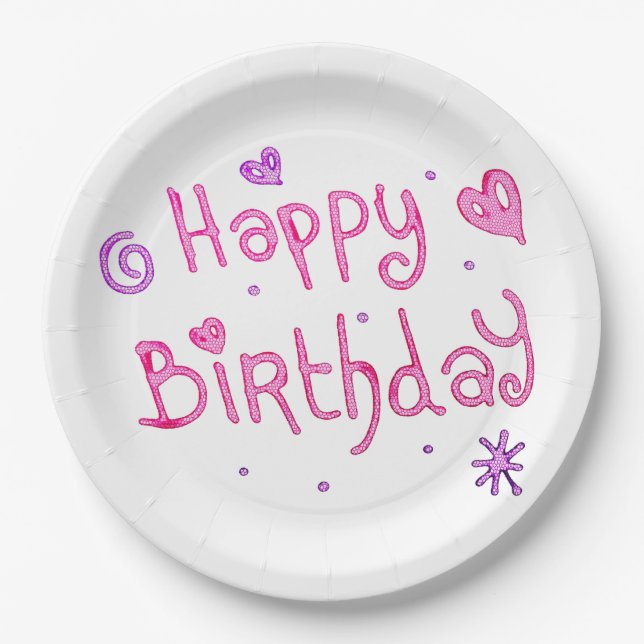 Assiettes En Carton Joyeux anniversaire (Devant)