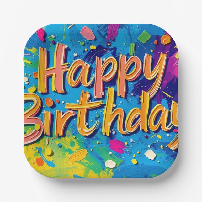 Assiettes En Carton Joyeux Anniversaire (Recto)