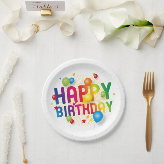 Assiettes En Carton Joyeux anniversaire (Mariage)