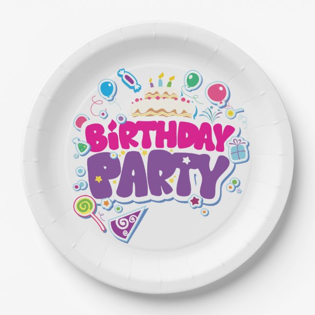 Assiettes En Carton Joyeux anniversaire (Devant)