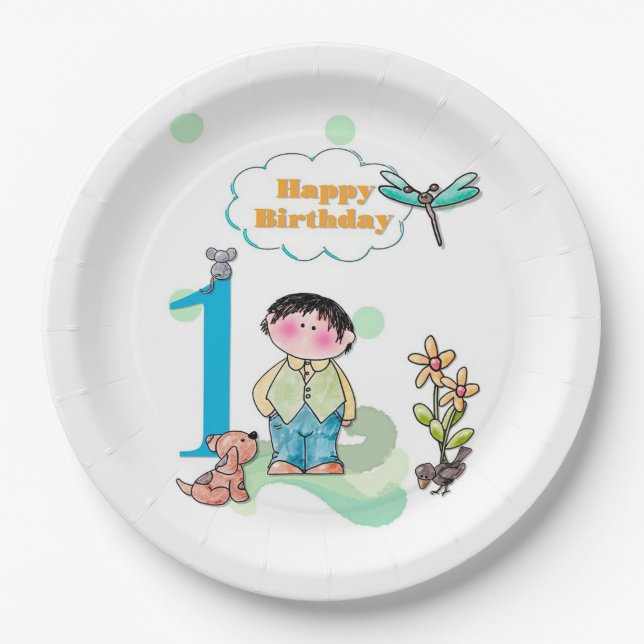 Assiettes En Carton Joyeux Anniversaire (Devant)