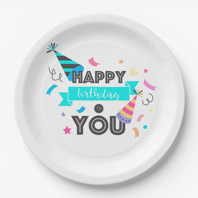 Assiettes En Carton Joyeux anniversaire (Devant)