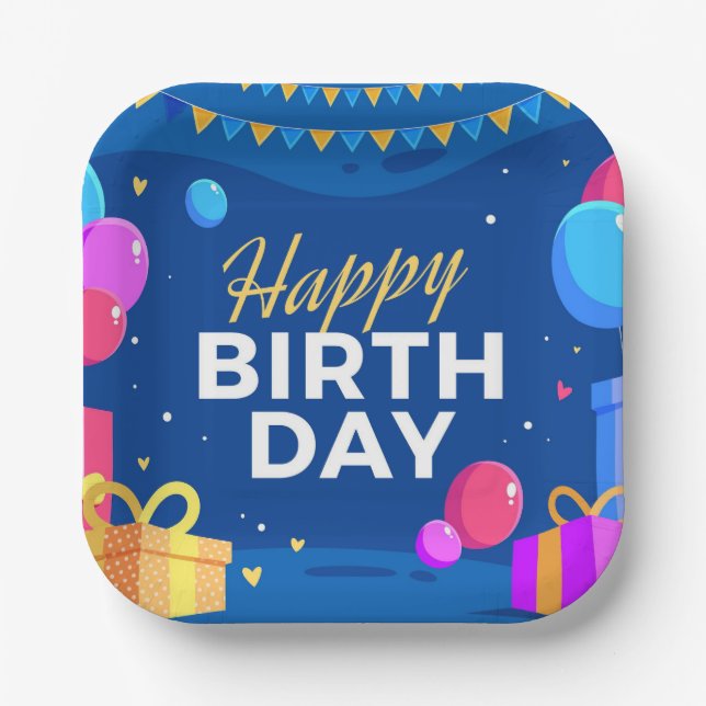 Assiettes En Carton Joyeux anniversaire (Recto)