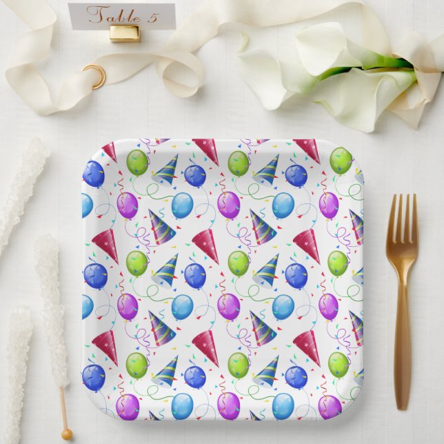 Assiettes En Carton Joyeux Anniversaire  (Mariage)