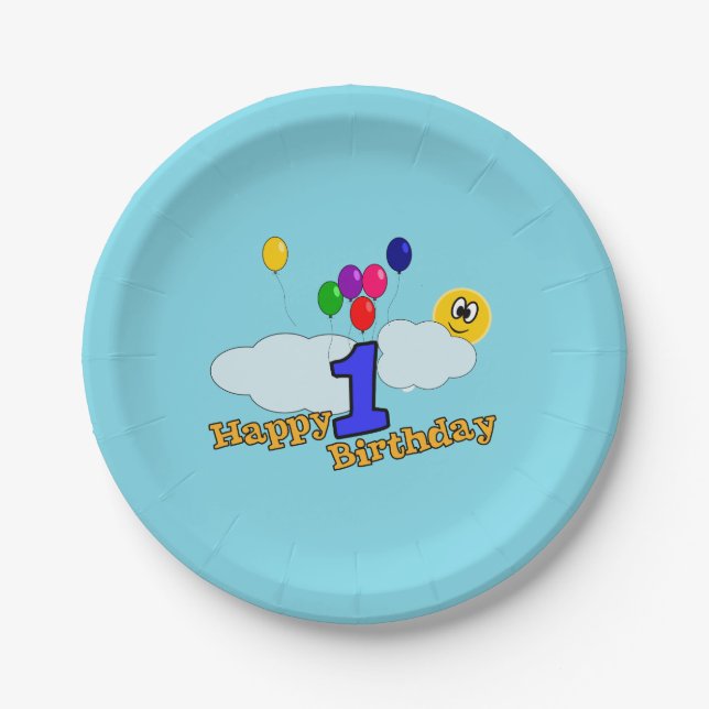 Assiettes En Carton Joyeux anniversaire (Devant)