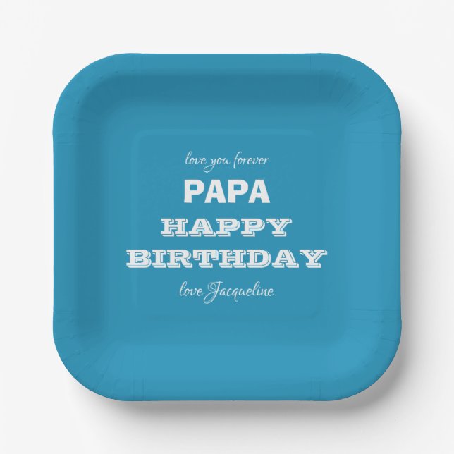 Assiettes En Carton Joyeux Anniversaire Aimez-vous pour toujours PAPA  (Recto)