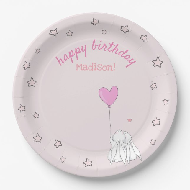 Assiettes En Carton Joyeux anniversaire ! Anniversaire de la fille des (Devant)