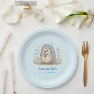 Assiettes En Carton Joyeux Anniversaire au Hérisson Mignon avec Lanter