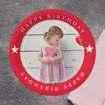 Assiettes En Carton Joyeux Anniversaire Avec Photo<br><div class="desc">Célébrez votre journée spéciale avec style grâce à nos assiettes personnalisables "Joyeux anniversaire avec photo" ! Ces assiettes sont parfaites pour ajouter une touche personnelle à votre fête d'anniversaire. Téléchargez simplement votre photo préférée, et nous créerons un design unique et mémorable pour vous. Fabriqués avec du papier robuste et de...</div>