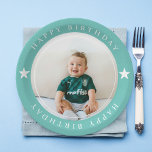 Assiettes En Carton Joyeux Anniversaire Avec Photo<br><div class="desc">Célébrez votre journée spéciale avec style grâce à nos assiettes personnalisables "Joyeux anniversaire avec photo" ! Ces assiettes sont parfaites pour ajouter une touche personnelle à votre fête d'anniversaire. Téléchargez simplement votre photo préférée, et nous créerons un design unique et mémorable pour vous. Fabriqués avec du papier robuste et de...</div>