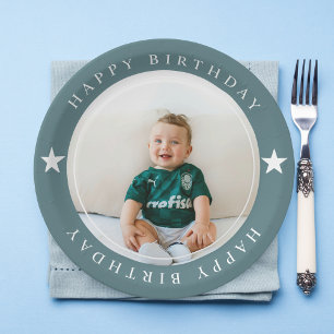 Assiettes En Carton Joyeux Anniversaire Avec Photo