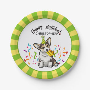 Assiettes En Carton Joyeux anniversaire avec votre partie de chien de