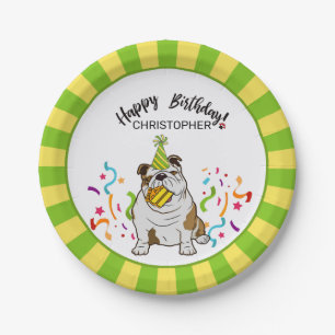 Assiettes En Carton Joyeux anniversaire avec votre partie de chien de