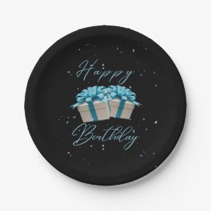 Assiettes En Carton Joyeux Anniversaire Bébé Plaques de papier bleu