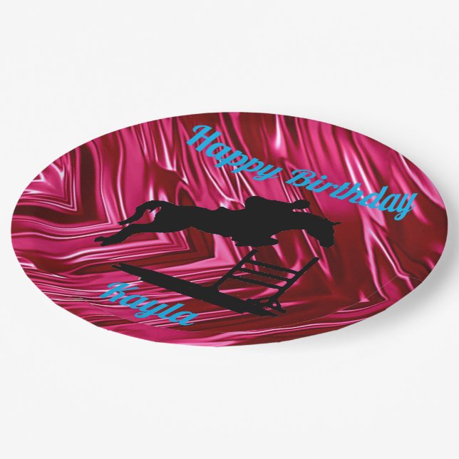 Assiettes En Carton Joyeux Anniversaire Chasseur Cheval Jumper Equestr (Angle)