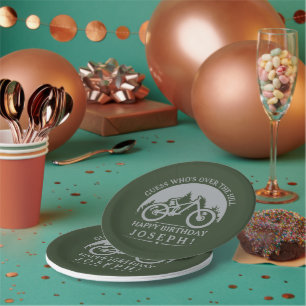 Assiettes En Carton Joyeux anniversaire de recyclage de cycliste