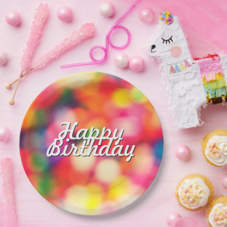 Assiettes En Carton Joyeux anniversaire en arrosage