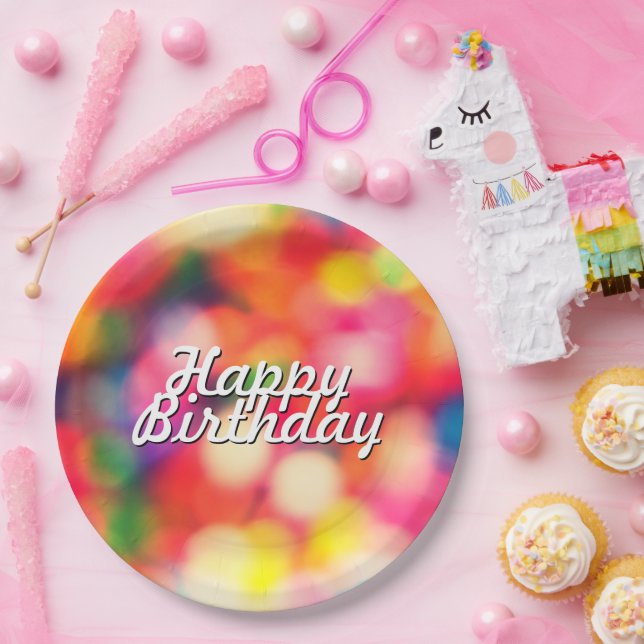 Assiettes En Carton Joyeux anniversaire en arrosage (Fête)