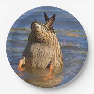 Assiettes En Carton Joyeux anniversaire en bas canard