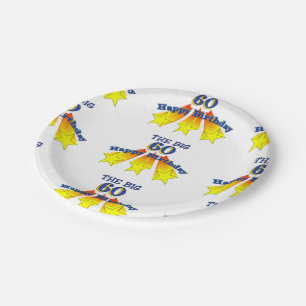 Assiettes En Carton Joyeux anniversaire grands 60