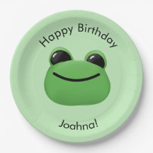 Joyeux Anniversaire Green Frog Party Plaque