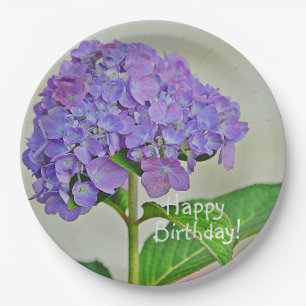 Assiettes En Carton Joyeux Anniversaire Hydrangea