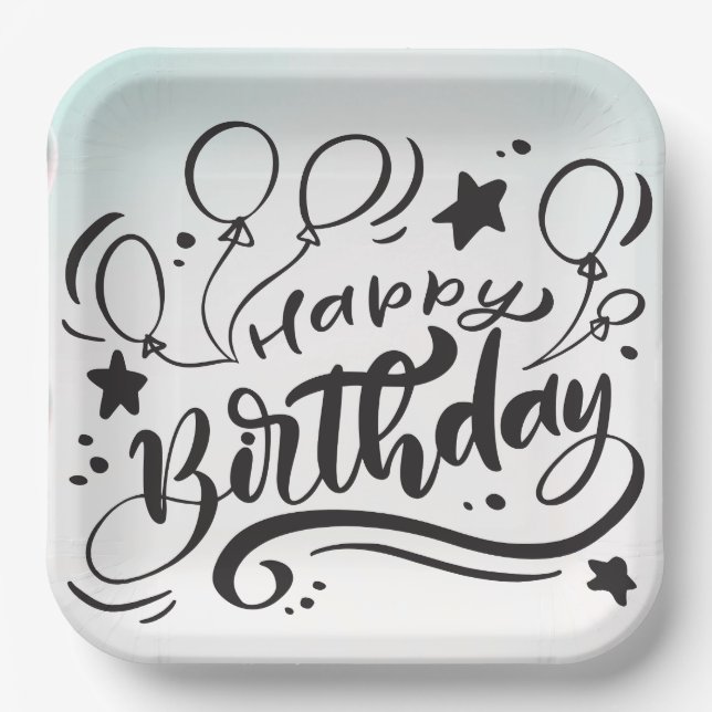 Assiettes En Carton Joyeux Anniversaire Imprimé Cute Plates Personnali (Recto)