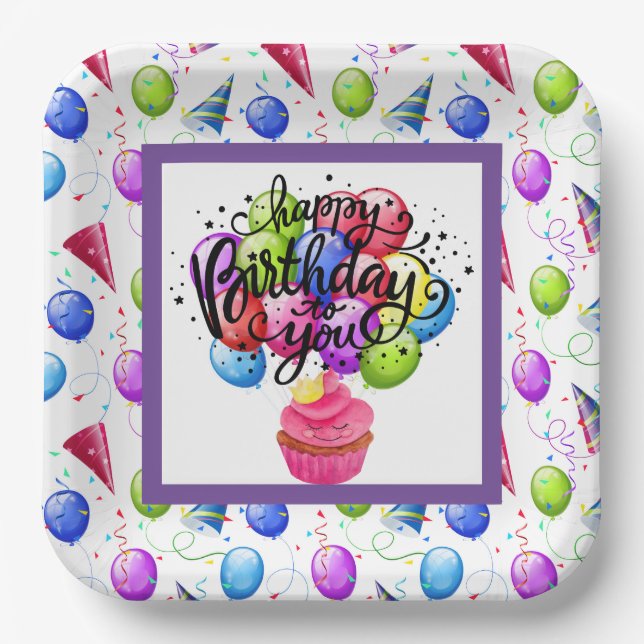 Assiettes En Carton Joyeux Anniversaire Pour Vous (Recto)