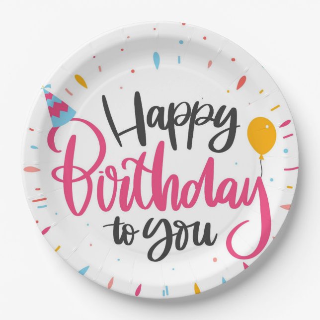 Assiettes En Carton Joyeux Anniversaire Pour Vous (Devant)