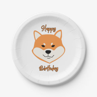 Assiettes En Carton Joyeux anniversaire Shiba Inu Plaques papier origi