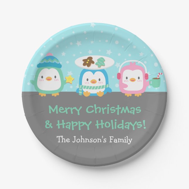 Assiettes En Carton Joyeux approvisionnements de fête de Noël de (Devant)